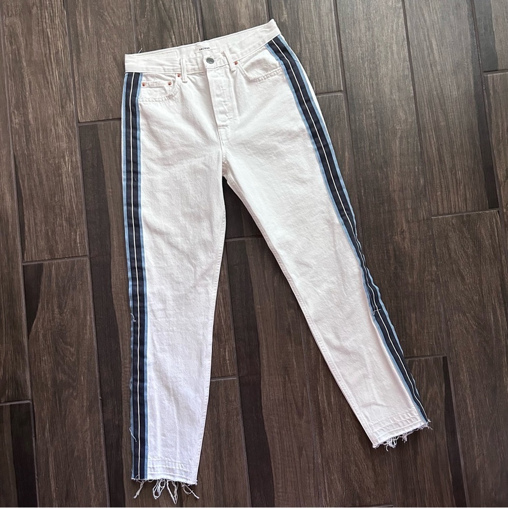 GRLFRND Karolina High Rise Jeans in Ocean Eyes White Sz 26 - Picture 3 of 11